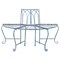 Wrought Iron Half-Circle Bench for Outdoor Patio and Garden